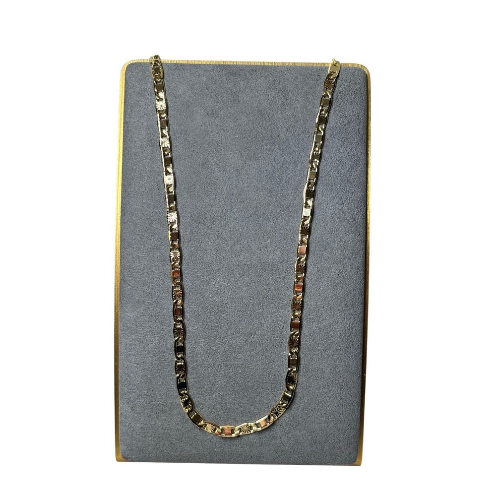 Valentino Link Chain Necklace Diamond Cut  24" & 20" Chain Necklace set of 4